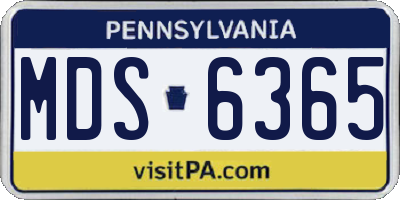 PA license plate MDS6365
