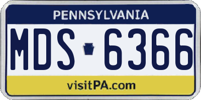 PA license plate MDS6366