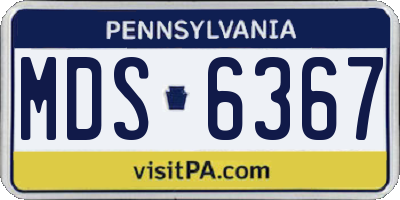 PA license plate MDS6367