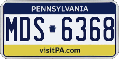 PA license plate MDS6368