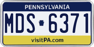 PA license plate MDS6371
