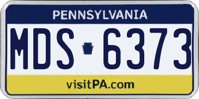 PA license plate MDS6373