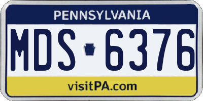 PA license plate MDS6376