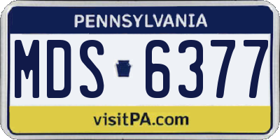 PA license plate MDS6377