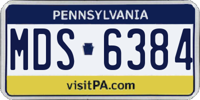PA license plate MDS6384