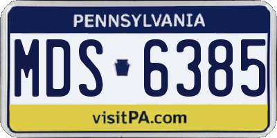 PA license plate MDS6385