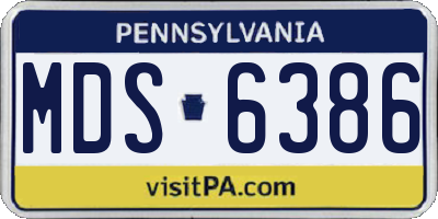 PA license plate MDS6386