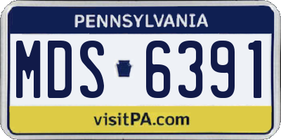 PA license plate MDS6391
