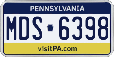 PA license plate MDS6398