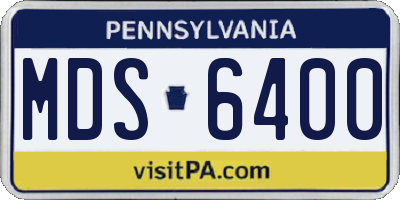 PA license plate MDS6400