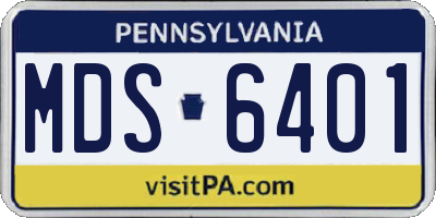 PA license plate MDS6401
