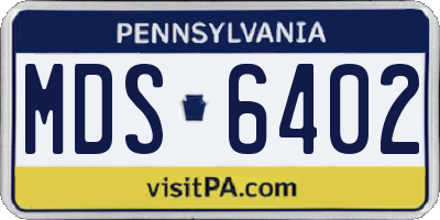 PA license plate MDS6402