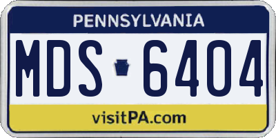 PA license plate MDS6404