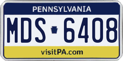 PA license plate MDS6408