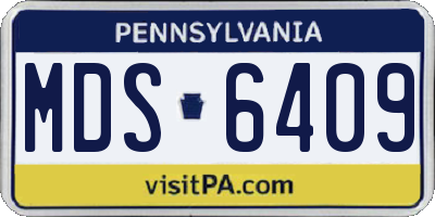 PA license plate MDS6409