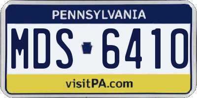 PA license plate MDS6410