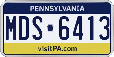 PA license plate MDS6413