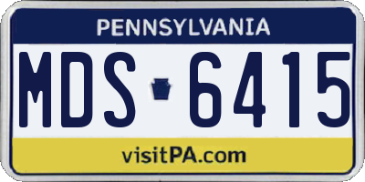 PA license plate MDS6415
