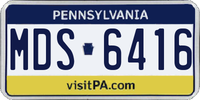 PA license plate MDS6416