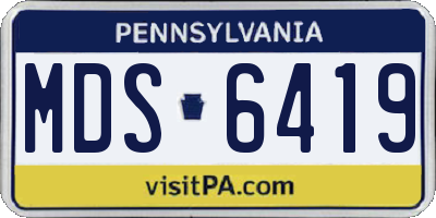 PA license plate MDS6419
