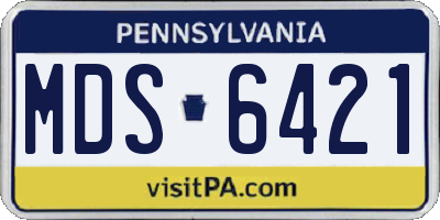 PA license plate MDS6421