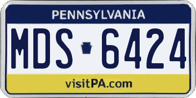 PA license plate MDS6424