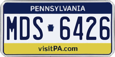 PA license plate MDS6426