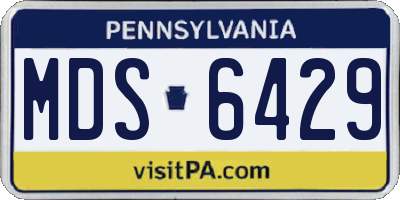 PA license plate MDS6429
