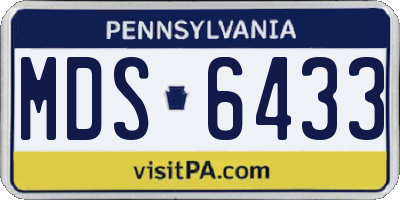 PA license plate MDS6433