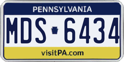PA license plate MDS6434
