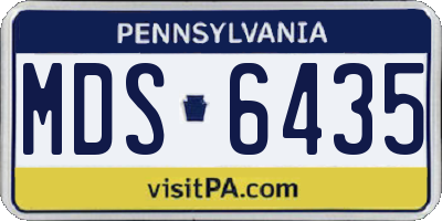 PA license plate MDS6435