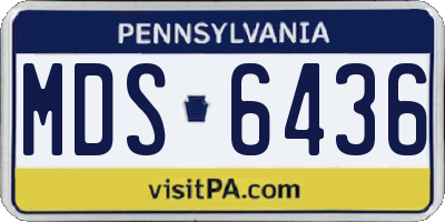 PA license plate MDS6436