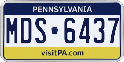 PA license plate MDS6437