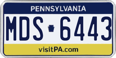 PA license plate MDS6443
