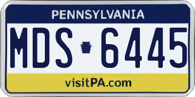PA license plate MDS6445