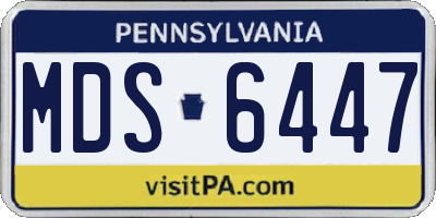 PA license plate MDS6447