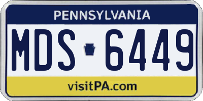 PA license plate MDS6449