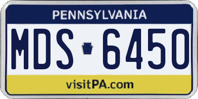 PA license plate MDS6450