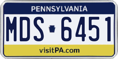 PA license plate MDS6451