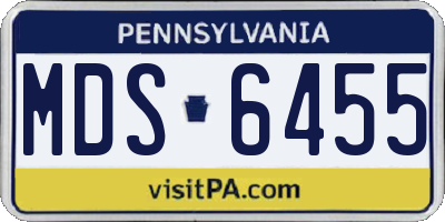 PA license plate MDS6455