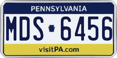 PA license plate MDS6456