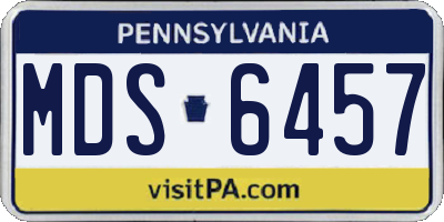 PA license plate MDS6457