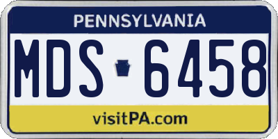 PA license plate MDS6458