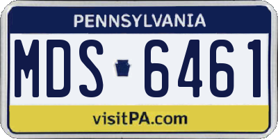 PA license plate MDS6461
