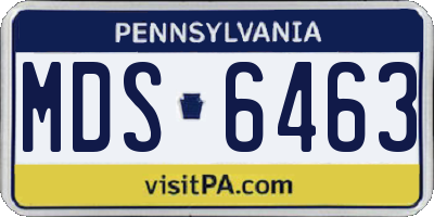 PA license plate MDS6463