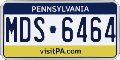 PA license plate MDS6464
