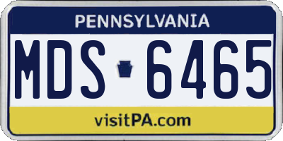 PA license plate MDS6465