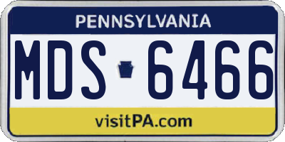 PA license plate MDS6466