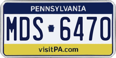 PA license plate MDS6470