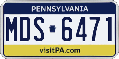 PA license plate MDS6471